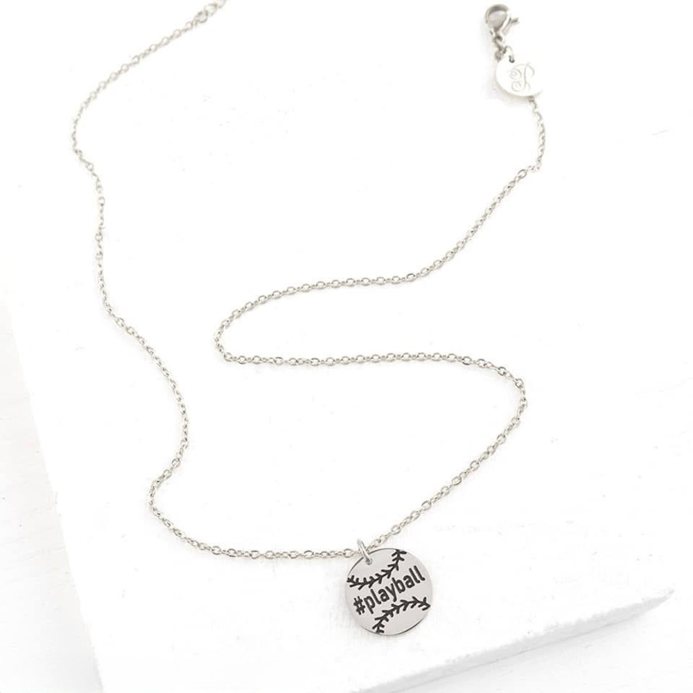 NEW Sterling Silver #playball Pendant Necklace